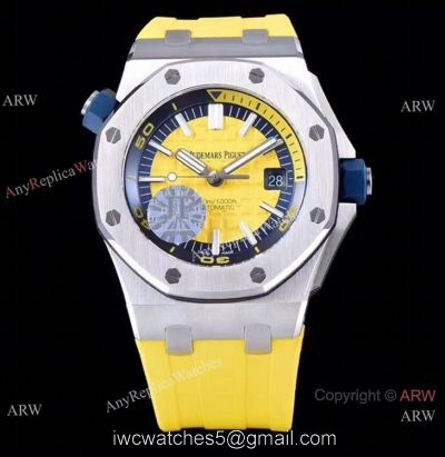 JF Factory V8 1:1 Best Audemars Piguet Divers Watch Yellow Dial 3120 Movement watches