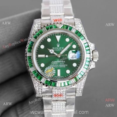 JH Factory Rolex Submariner Date Hulk Diamond Watch Swiss 2836 Movement watches