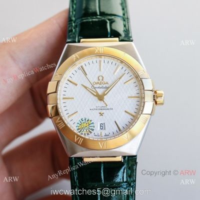 New! Swiss Grade Omega Constellation Gents Watches Green Leahter Strap watches