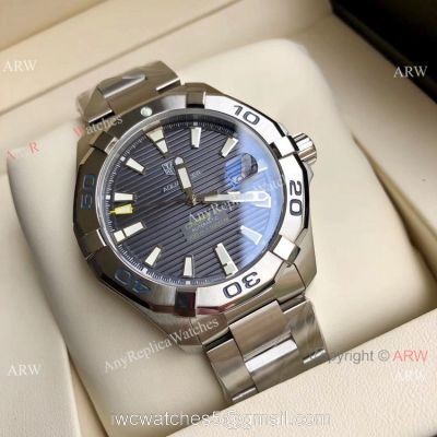 Swiss Clone TagHeuer Aquaracer Calibre 5 Watch Stainless Steel Gray Face watches