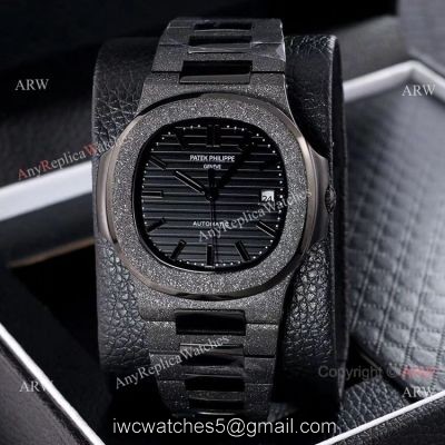 Best Replica Patek Philippe Nautilus Frosted Watch Solid Black 40mm watches
