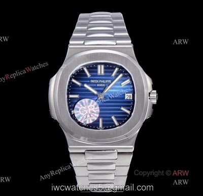 (GR) V2 Version Patek Philippe Nautilus Blue Dial Stainless Steel Swiss Replica Watches watches