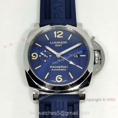 New arrival Panerai Luminor GMT PAM 01033 Blue Rubber Strap Watch watches
