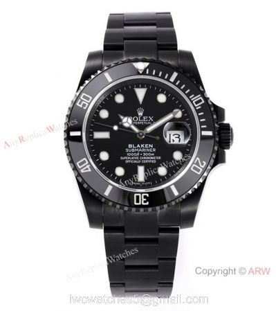 IPK Best 1:1 Rolex Blaken Submariner Watch DLC Carbon watches
