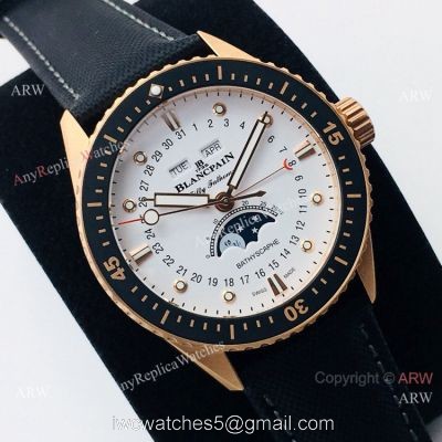 2020 New! AAA Replica Blancpain Bathyscaphe Moon phase White Dial Watch 43mm watches