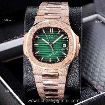 Best Clone Patek Philippe Nautilus Frosted Rose Gold Watches 40mm watches
