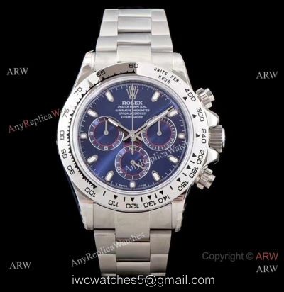 Best 1:1 Swiss Rolex Daytona JH Factory 4130 Chronograph Watch Stainless Steel Blue Dial watches