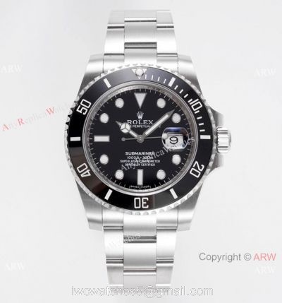 Super Clone Rolex Submariner Date Watch 1:1 VR SWISS 3135 904L Black Ceramic Black Dial watches