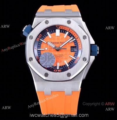 JF Factory V8 1:1 Best Audemars Piguet Divers Watch Orange Rubber Strap watches