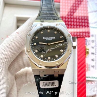 Buy Replica Audemars Piguet Royal oak Jumbo Yoshida Watch Black Leather Strap watches