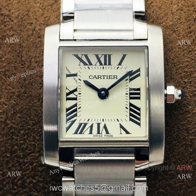 Super Clone Cartier Tank 2301 CC708177 Watch Cream Dial Lady Size watches