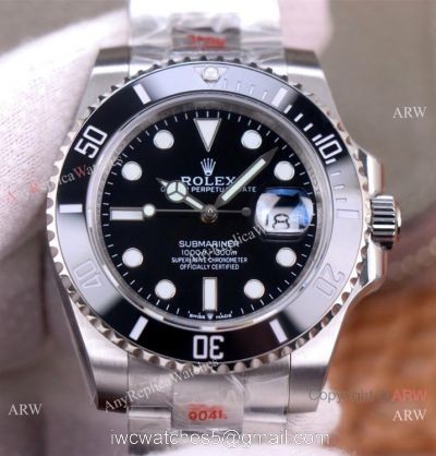 New Arrival! Rolex Sabmariner 41MM SS Black Dial Watch EW Factory 3235 Movement watches