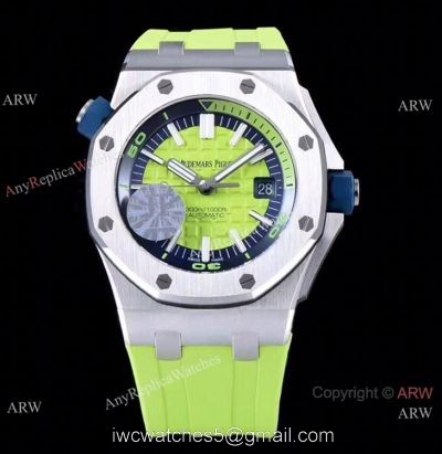 JF Factory V8 1:1 Best Audemars Piguet Divers Watch Green Rubber Strap watches