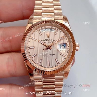 AAA Grade Replica Noob Rolex Day Date Rose Gold Swiss 3255 Automatic Watch watches