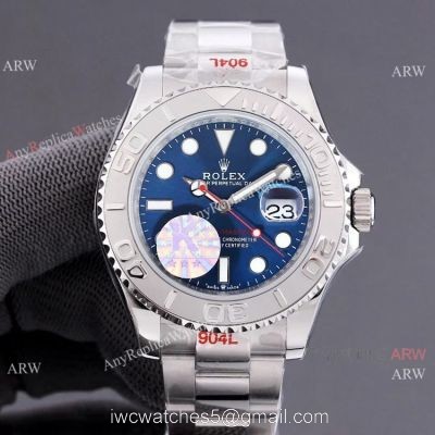 AAA Swiss Copy Rolex Yachtmaster Blue Dial Watch 904L ETA2836 watches