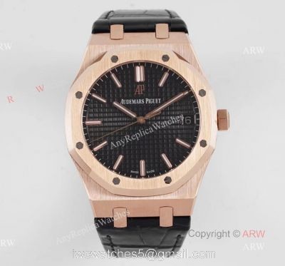 BF Factory Audemars Piguet Royal Oak 41mm Rose Gold Leather Strap Watch AAA Replica watches