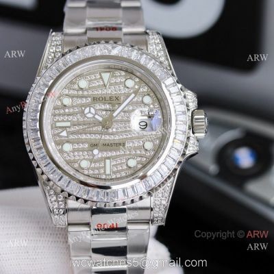JH Factory Swiss Rolex GMT-Master II 116758 Watch Diamond Dial Stainless Steel watches