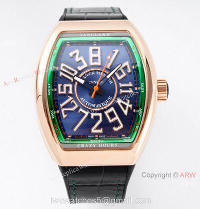 ABF Swiss Replica Franck Muller V45 CRAZY HOUR Watch 44mm Rose Gold watches