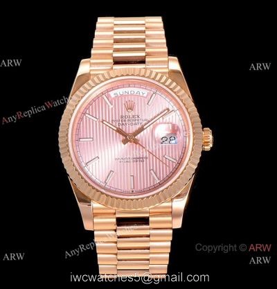 (GM) Copy Rolex Day-Date GM Factory 2836 Watch Bright Pink Dial 40mm watches
