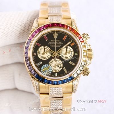 New Rolex Daytona Rainbow For Sale Swiss 7750 Rolex Daytona Gold Watch Best Copy watches