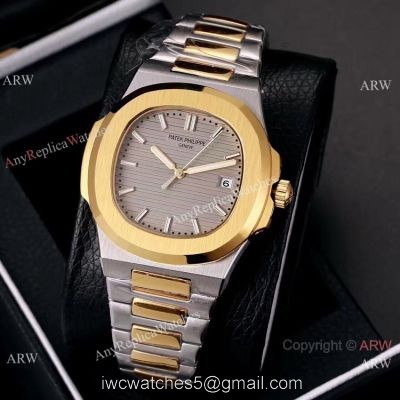 Knockoff Patek Philippe Nautilus 40mm Watches Two Tone Gray Dial watches