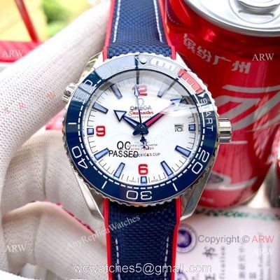 NEW! Omega Seamaster Planet Ocean 600M Americas Cup Edition Rubber Strap Watch watches