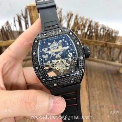 AAA Copy Richard Mille Bubba Watson RM38-01 Watch All Black Diamond watches