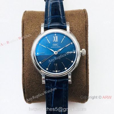 New! AAA Replica IWC Portofino Lady 34mm Watch Swiss 9015 Blue Dial watches