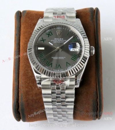 VR-Factory Rolex Datejust II 41mm Stainless Steel Jubilee Green Roman watches
