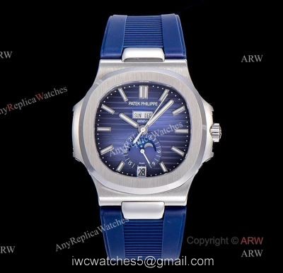 (GR) V2 Version New Patek Philippe Nautilus Annual Calendar 5726 Blue Dial Blue Rubber Replica Watch watches
