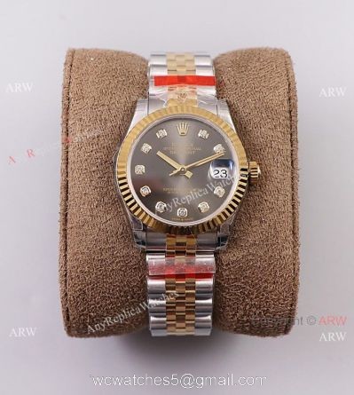 (TW) SWiss Clone Rolex Datejust 31MM Watch Two Tone Gray Dial watches