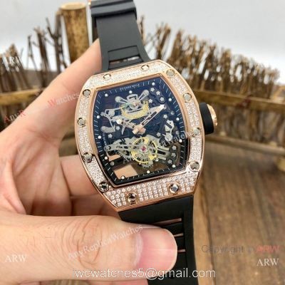 Copy Richard Mille Bubba Watson RM 38-01 Watch Rose Gold Diamond watches