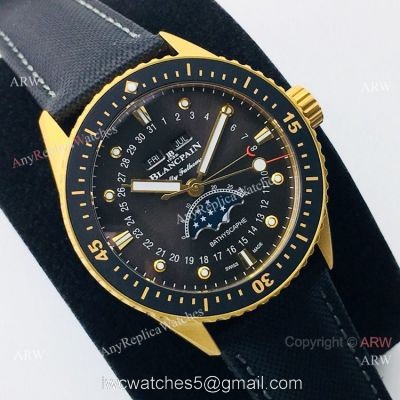 2020 New! Swiss Copy Blancpain Fifty Fathoms Bathyscaphe 5054 Watch Black Moon Dial watches