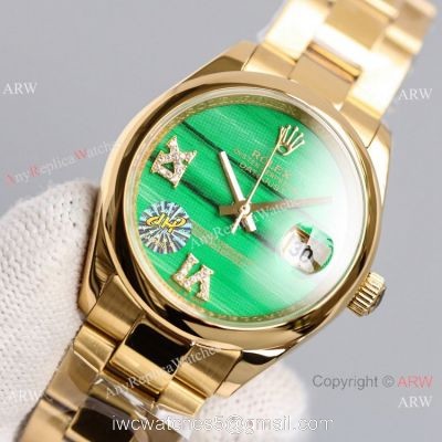 2021 New Swiss Rolex 31mm Datejust Watch Malachite and Gold watches