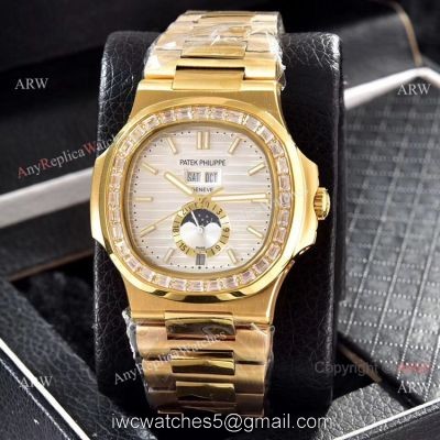 Wholesale Copy Patek Philippe Annual Calendar Watches Yellow Gold with Diamond watches