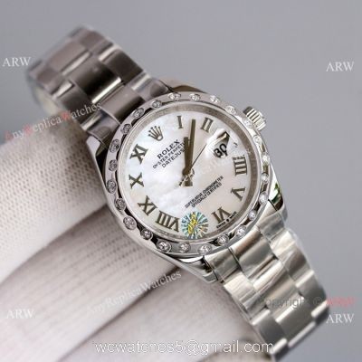 Swiss AAA Replica Rolex Datejust 31 Watch Stainless Steel White MOP Dial watches