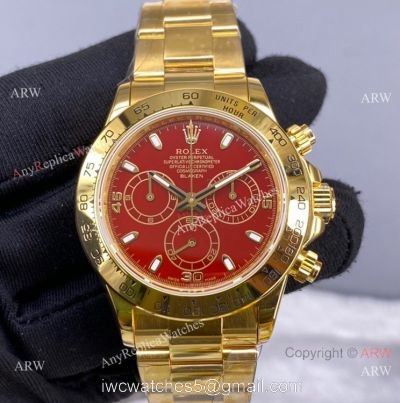 New! Rolex Daytona Chronograph Red Face watch NOOB Factory Swiss 4130 904L watches