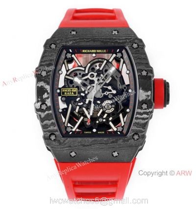 Swiss 1:1 Replica Richard Mille Rafael Nadal RM35-02 Watch Red Rubber Strap watches