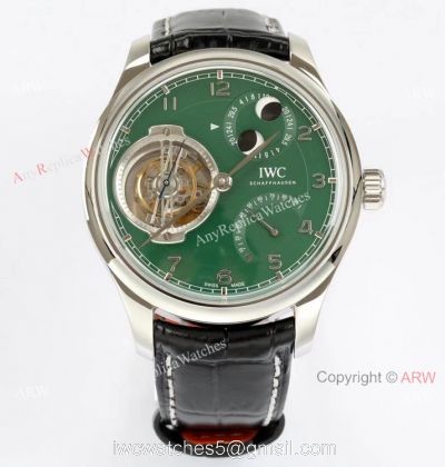 New! Swiss Grade Copy IWC Portugieser Constant Force Tourbillon Watch Green Dial watches