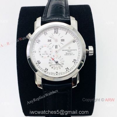 AAA Swiss Replica Vacheron Constantin Malte Dual Time Regulateur Chronometer Men Watch White Dial watches