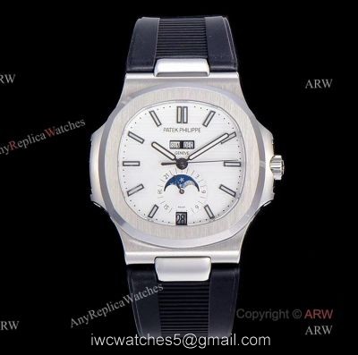 (GR) V2 Version New Patek Philippe Nautilus Annual Calendar 5726 Moonphase Watch With Black Rubber Strap watches