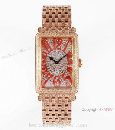 New! Franck Muller Long Island Full Diamond Rose Gold 1:1 Best Quality Watch watches