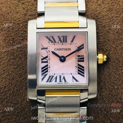 Super Replica Cartier Tank Francaise Watch 2-Tone Pink Face 20 watches
