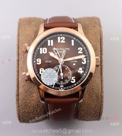 GR Factory Patek Philippe Calatrava Pilot Travel Time Watch Rose Gold watches