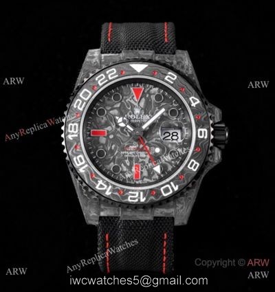2021 New Rolex DiW Forged Carbon GMT-Master II Custom Wrist JH Factory Cal.3186 Red Version watches