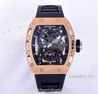 JB Factory Richard Mille RM 52-01 Skull Tourbillon Watch Rose Gold High Copy watches