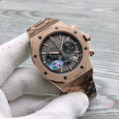 Japan Grade Copy Audemars Piguet Royal Oak Watches Rose Gold Gray Dial 44mm watches