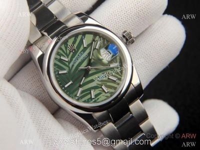 Rolex new Datejust 36 Olive Green Palm dial SS Oyster Bracelet AAA Copy watches