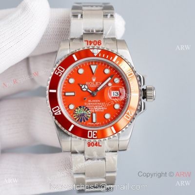 Swiss Grade Orange Dial 904L Steel Blaken Rolex Submariner Replica Watch Limited Edition Watch watches