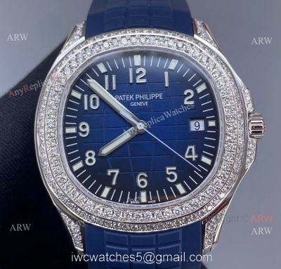 3k Factory Patek Philippe Aquanaut Blue Dial Diamond Bezel Watch 42mm High Copy watches
